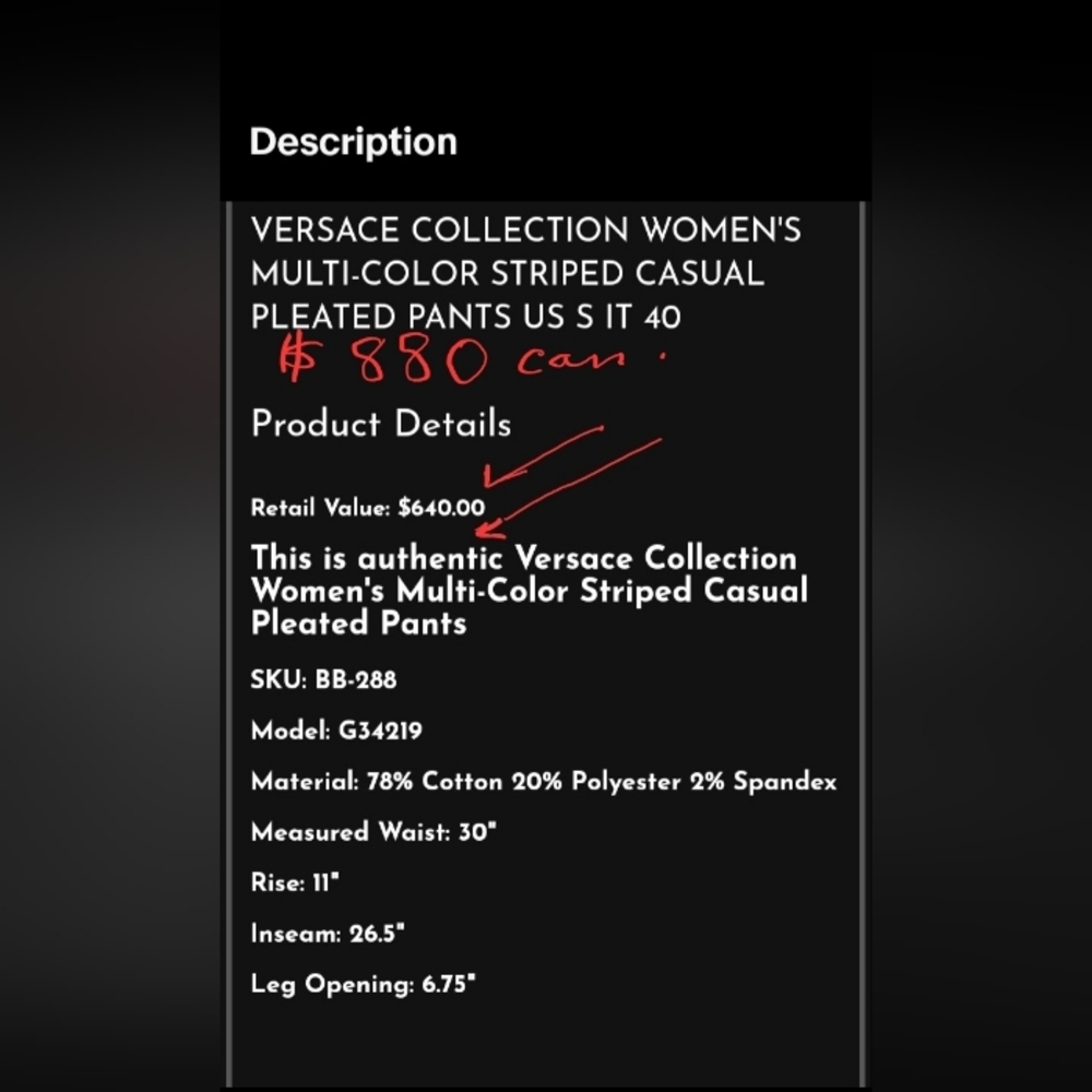 ❗️ VERSACE Striped Pants - ❗️ - Picture 13 of 16